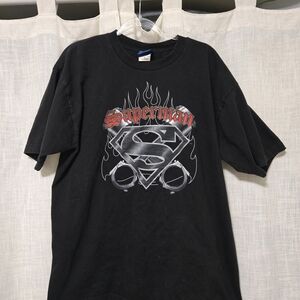 Vintage Superman Black Graphic T-Shirt Mens Size XL